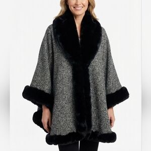 Elegant Faux Fur Poncho
